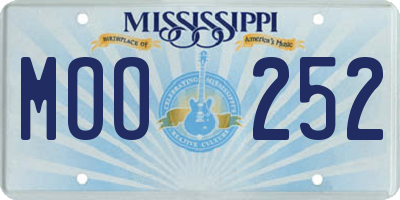 MS license plate MOO252