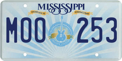 MS license plate MOO253