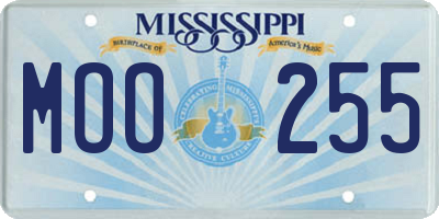 MS license plate MOO255