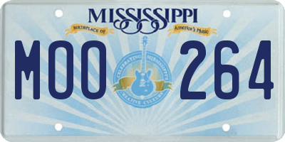 MS license plate MOO264