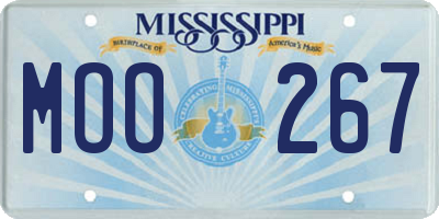 MS license plate MOO267