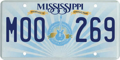 MS license plate MOO269
