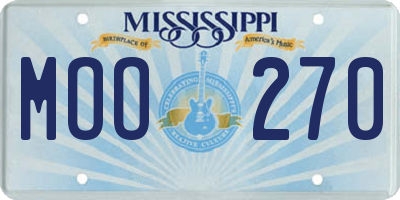 MS license plate MOO270