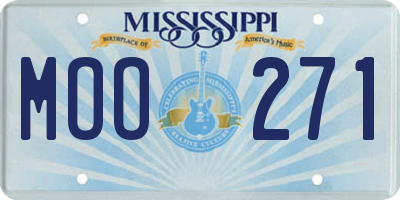 MS license plate MOO271