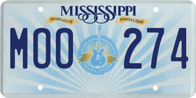 MS license plate MOO274