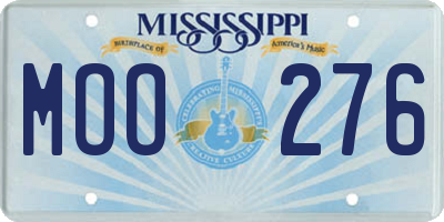 MS license plate MOO276