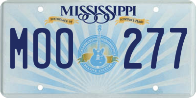 MS license plate MOO277