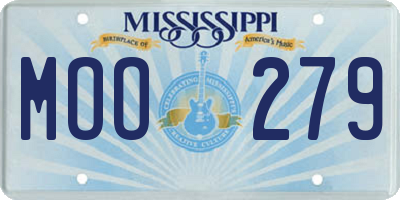 MS license plate MOO279