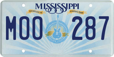 MS license plate MOO287