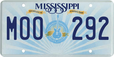 MS license plate MOO292