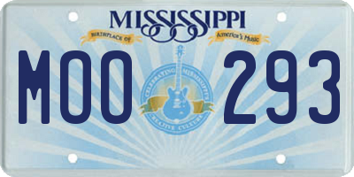 MS license plate MOO293