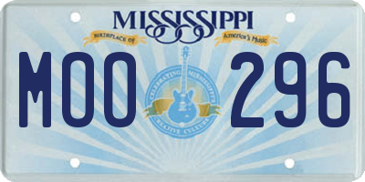 MS license plate MOO296