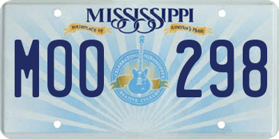 MS license plate MOO298