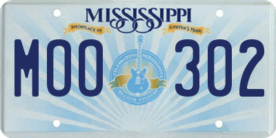 MS license plate MOO302