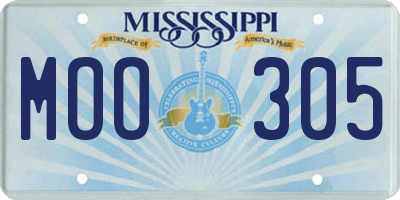MS license plate MOO305