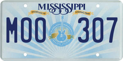 MS license plate MOO307