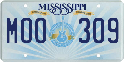 MS license plate MOO309