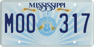 MS license plate MOO317