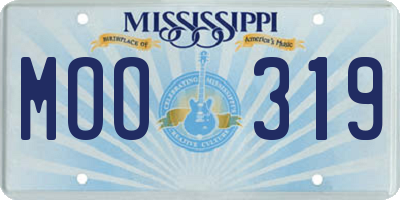 MS license plate MOO319