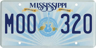 MS license plate MOO320