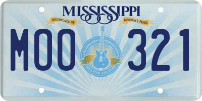MS license plate MOO321