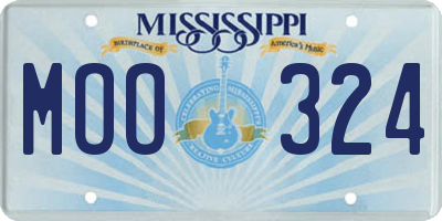 MS license plate MOO324