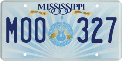 MS license plate MOO327