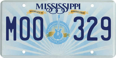MS license plate MOO329