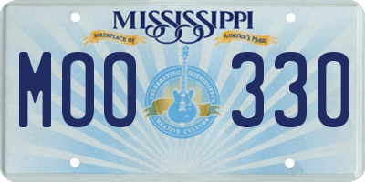MS license plate MOO330
