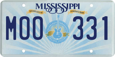 MS license plate MOO331