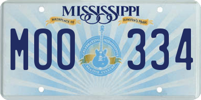 MS license plate MOO334