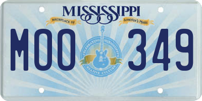 MS license plate MOO349