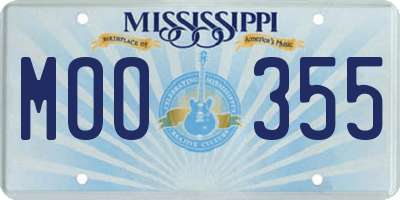 MS license plate MOO355