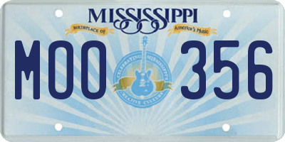 MS license plate MOO356
