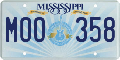 MS license plate MOO358