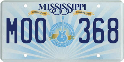 MS license plate MOO368