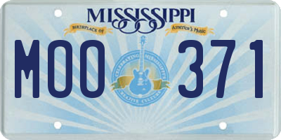 MS license plate MOO371