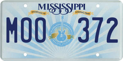 MS license plate MOO372