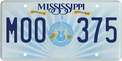 MS license plate MOO375