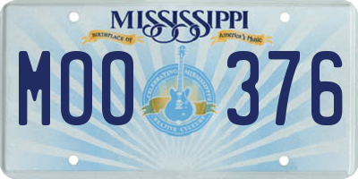 MS license plate MOO376