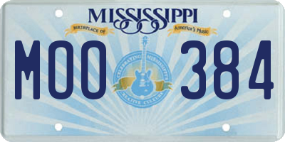 MS license plate MOO384