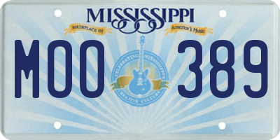 MS license plate MOO389