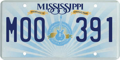 MS license plate MOO391