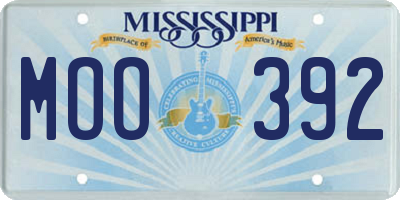 MS license plate MOO392