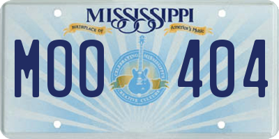 MS license plate MOO404