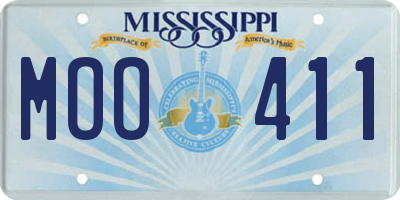 MS license plate MOO411
