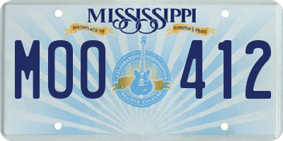 MS license plate MOO412