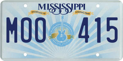 MS license plate MOO415
