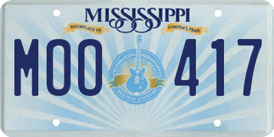MS license plate MOO417