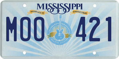 MS license plate MOO421